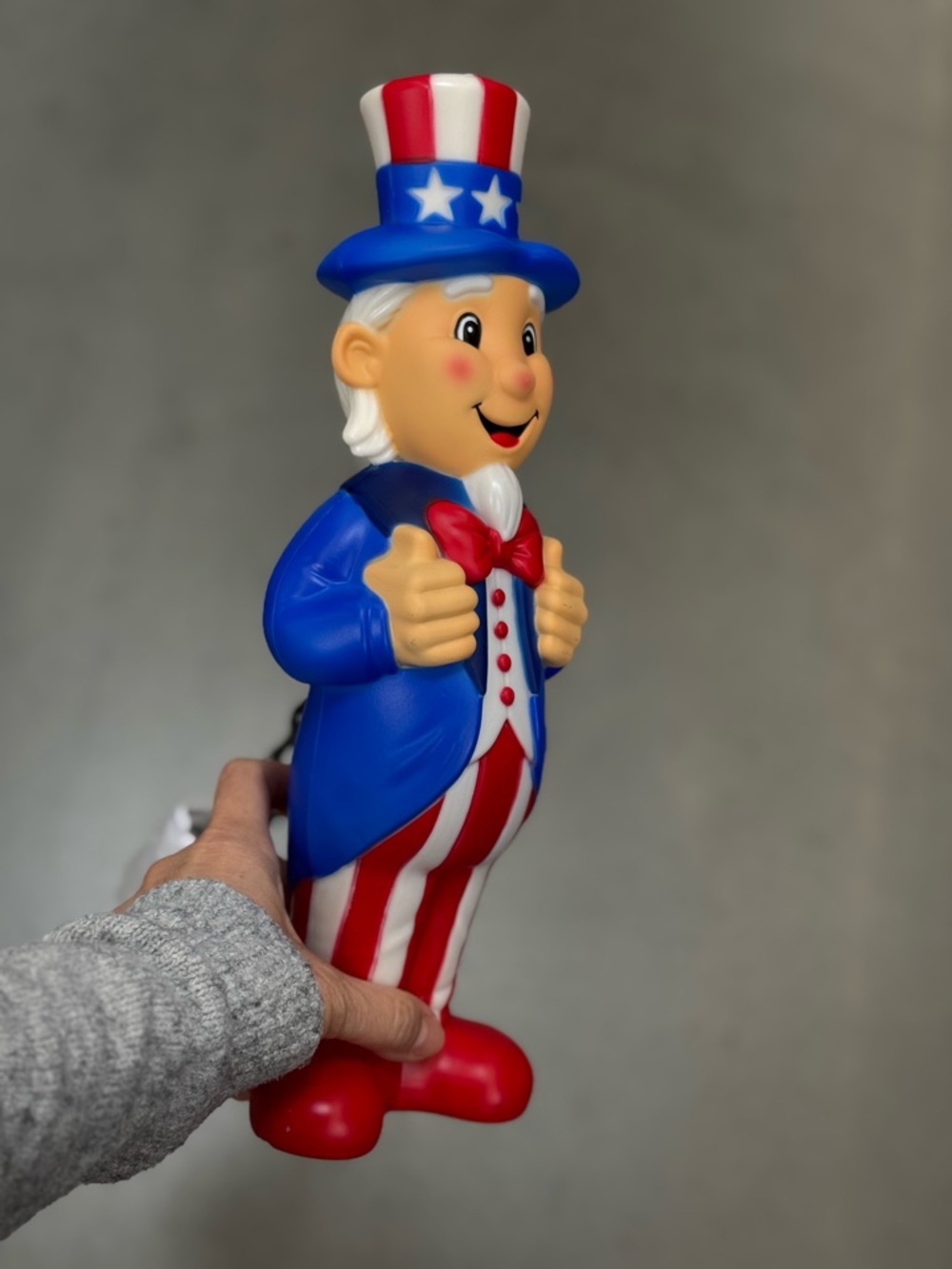 Patriotic Uncle Sam light up blow mold 14” - Red, White & Blue Home Accent - Picture 2 of 3